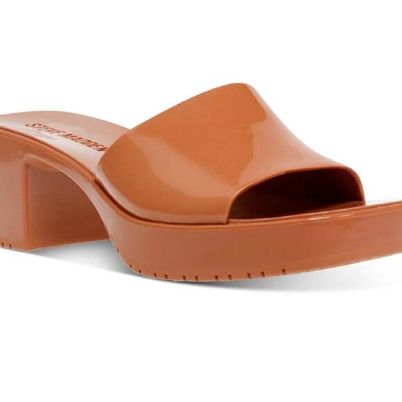 Steve Madden Harlin Camel Square Toe Platform Slide Sandal MSRP $89.95 SIZE 6 - Picture 1 of 4